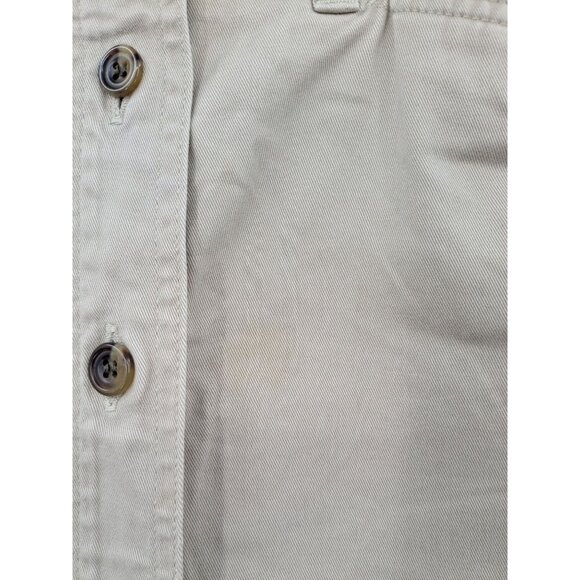 Vintage Y2K Button Up Mid Skirt Size 8 Minimalist Preppy Office Academia Neutral - Picture 4 of 8